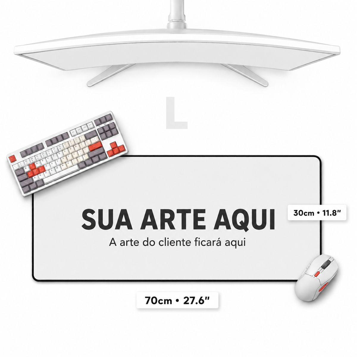 Mousepad/Deskmat Personalizado com Borda Costurada (70x30cm)