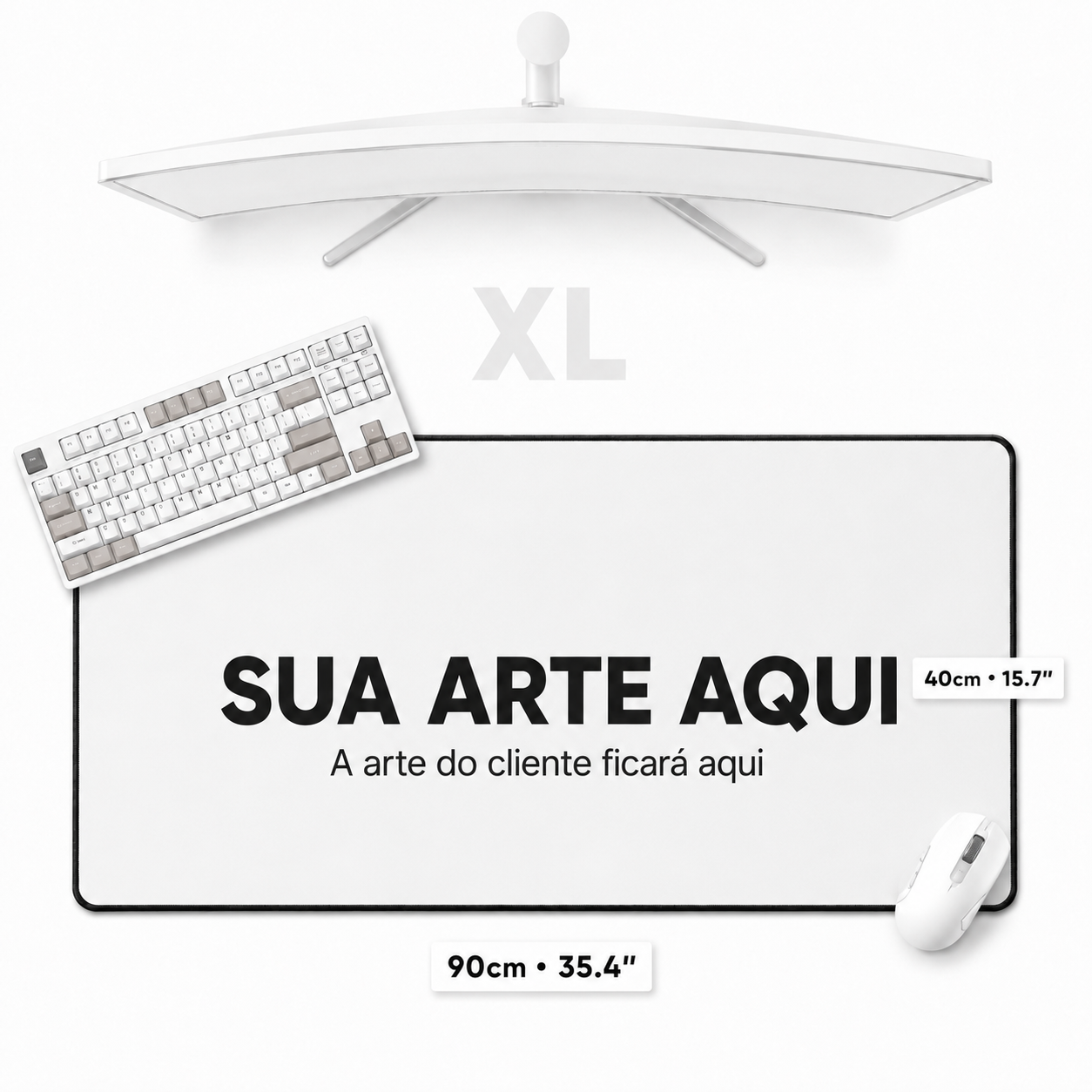 Mousepad/Deskmat Personalizado com Borda Costurada (90x40cm)