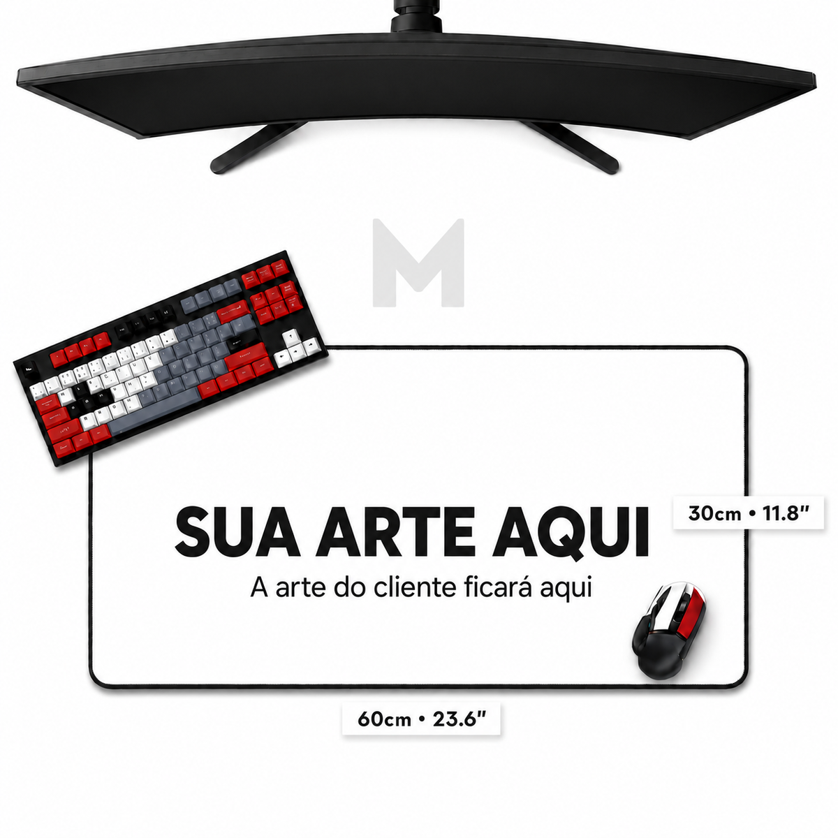 Mousepad/Deskmat Personalizado com Borda Costurada (60x30cm)