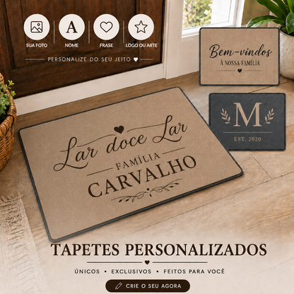 TAPETE PERSONALIZADO COM FOTO, LOGO OU TEXTO