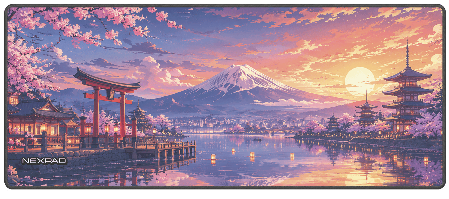 ENTARDECER NO LAGO FUJI
